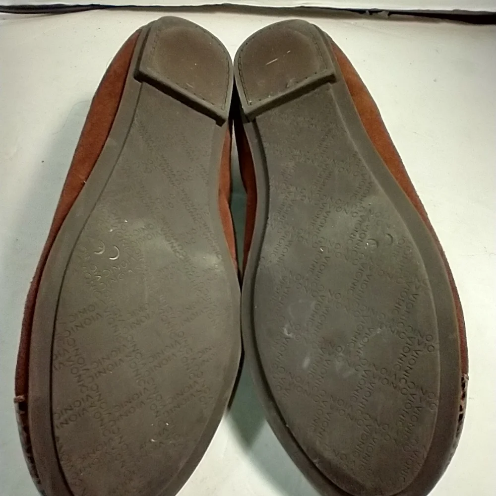 Vionic Spark Minna Brown Suede Snakeprint Ballet Flats Women's sz 7.